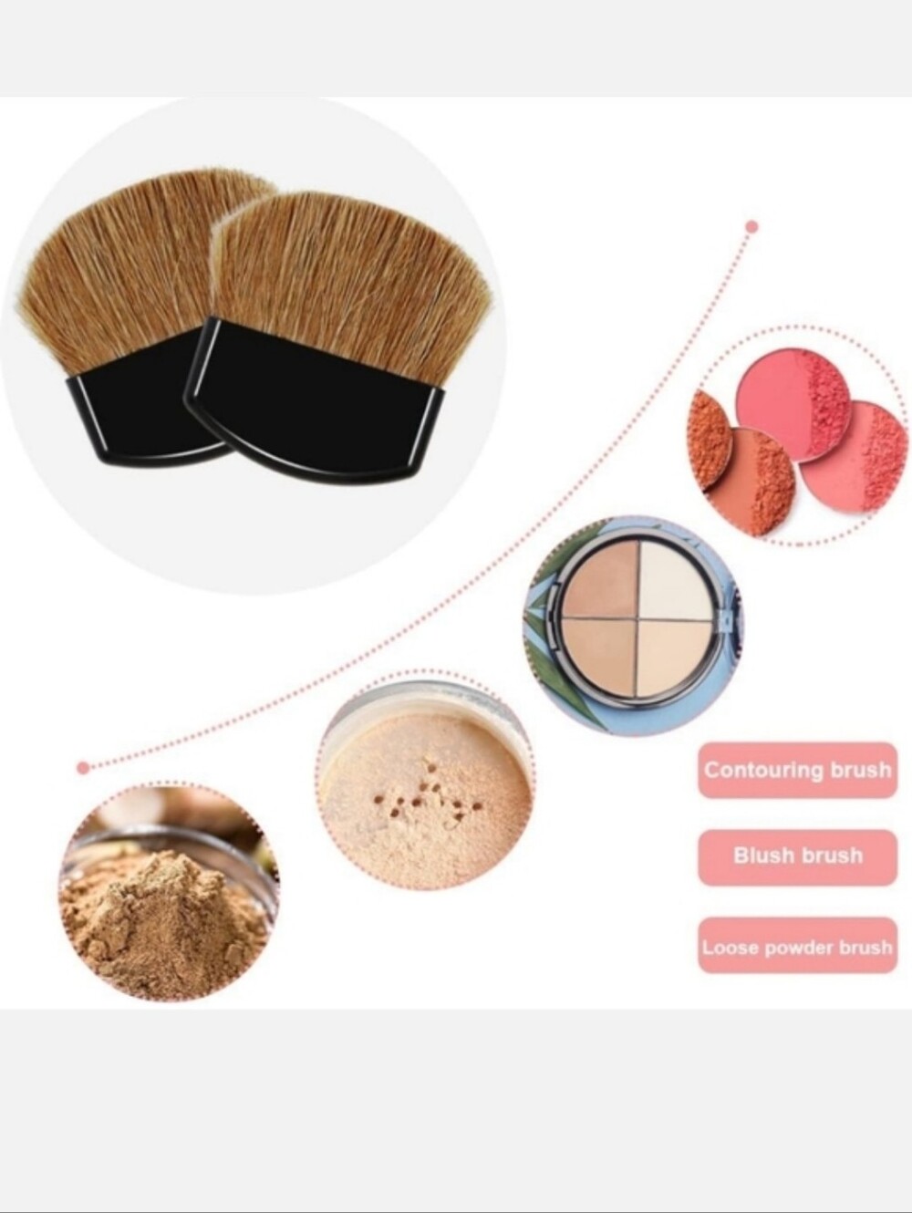 2 pack of mini makeup brushes